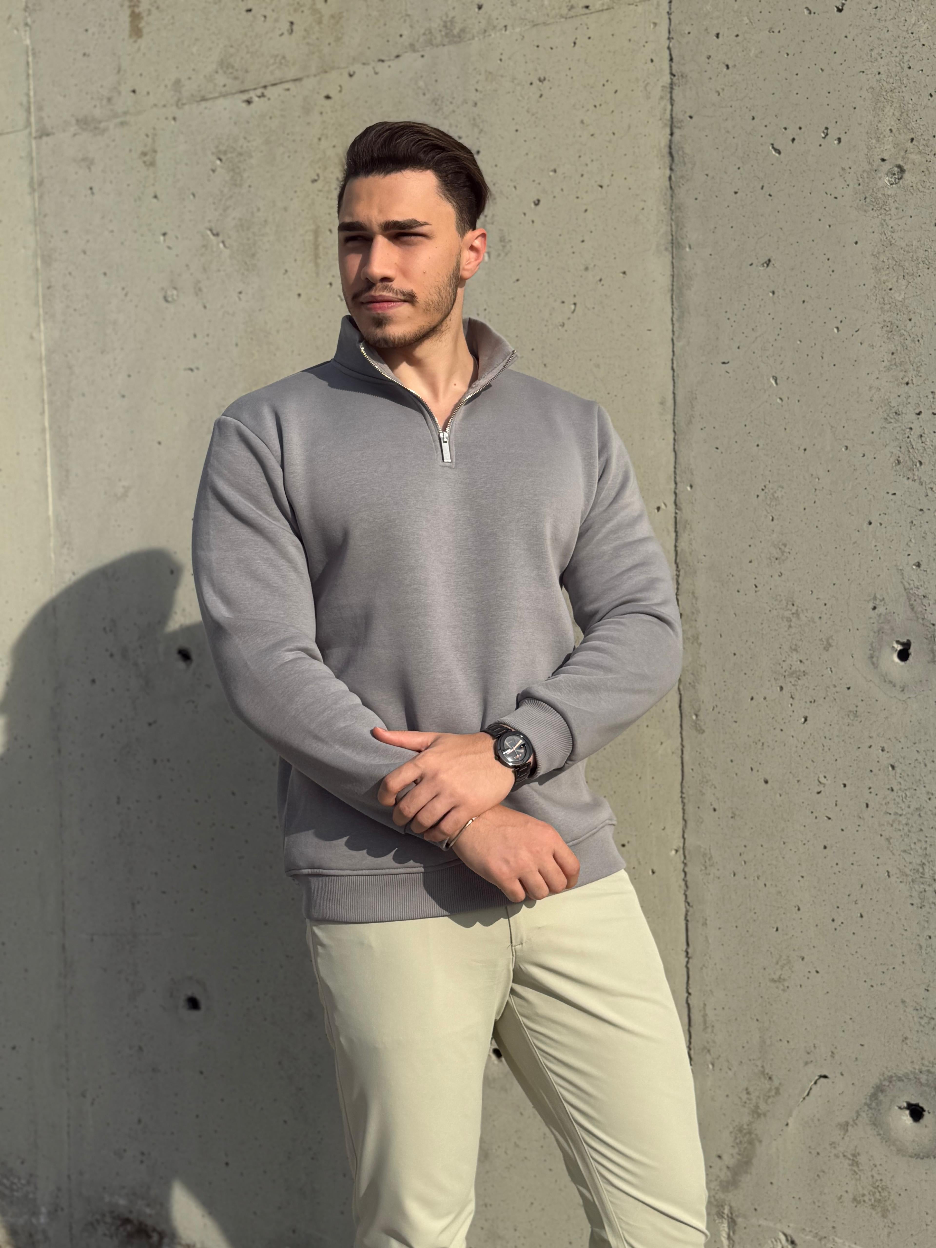 Yarım Fermuar Sweatshirt